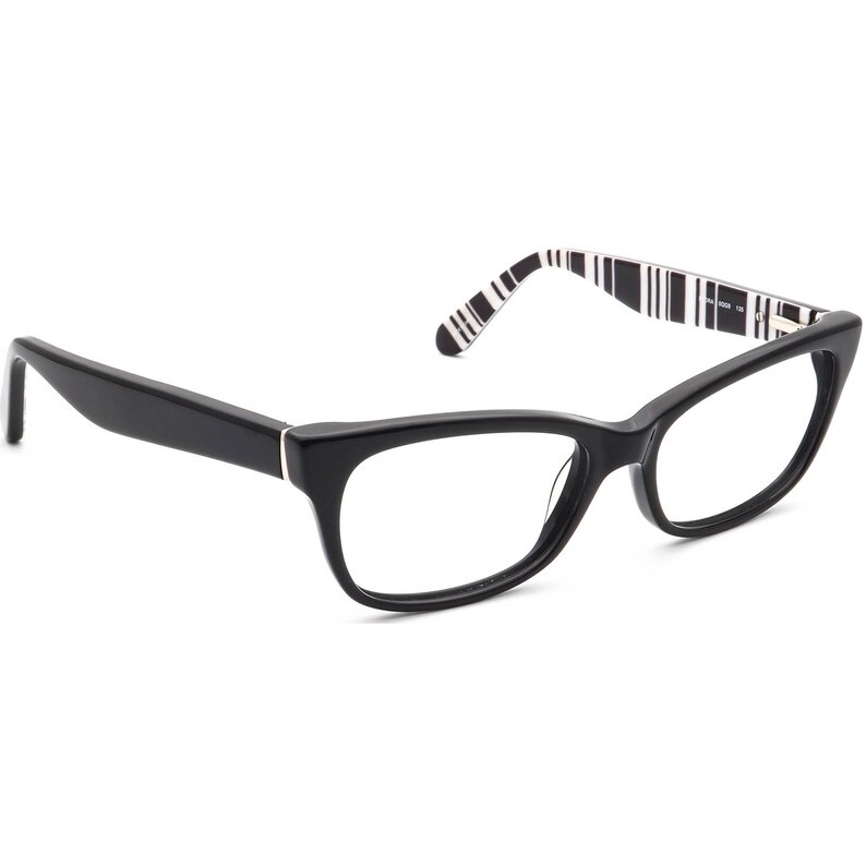 New Kate Spade Women's Eyeglasses Elora 0qg9 Polished Black Cat Eye Frame 52mm